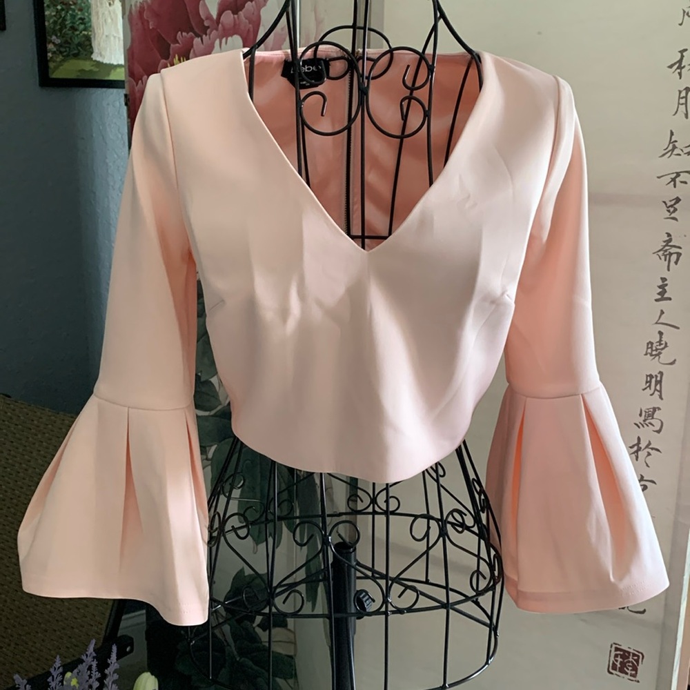 Scuba flutter crop top light pink